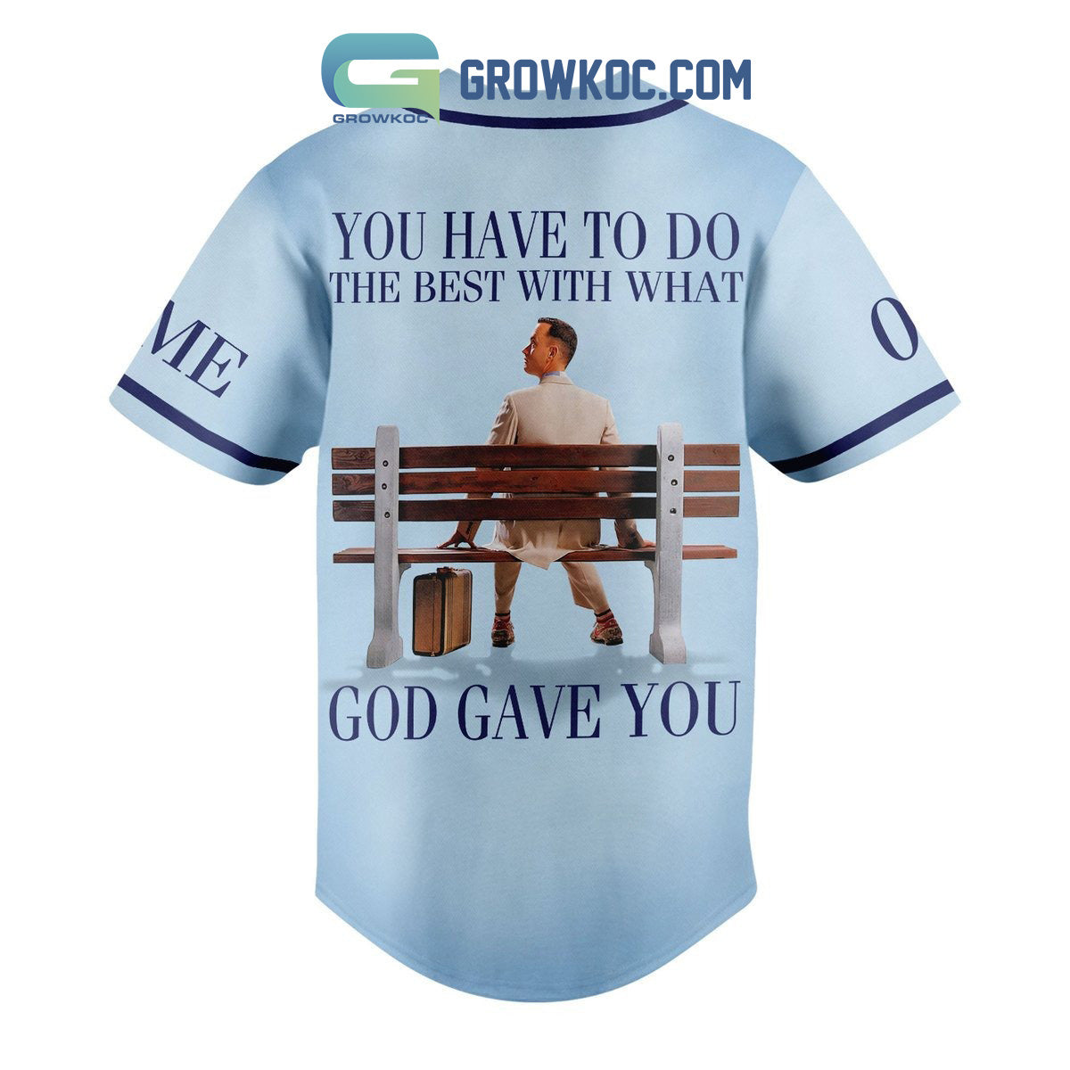 Forrest Gump Do The Best With What God Gave You Personalized Baseball Jersey baseball jersey product view 3