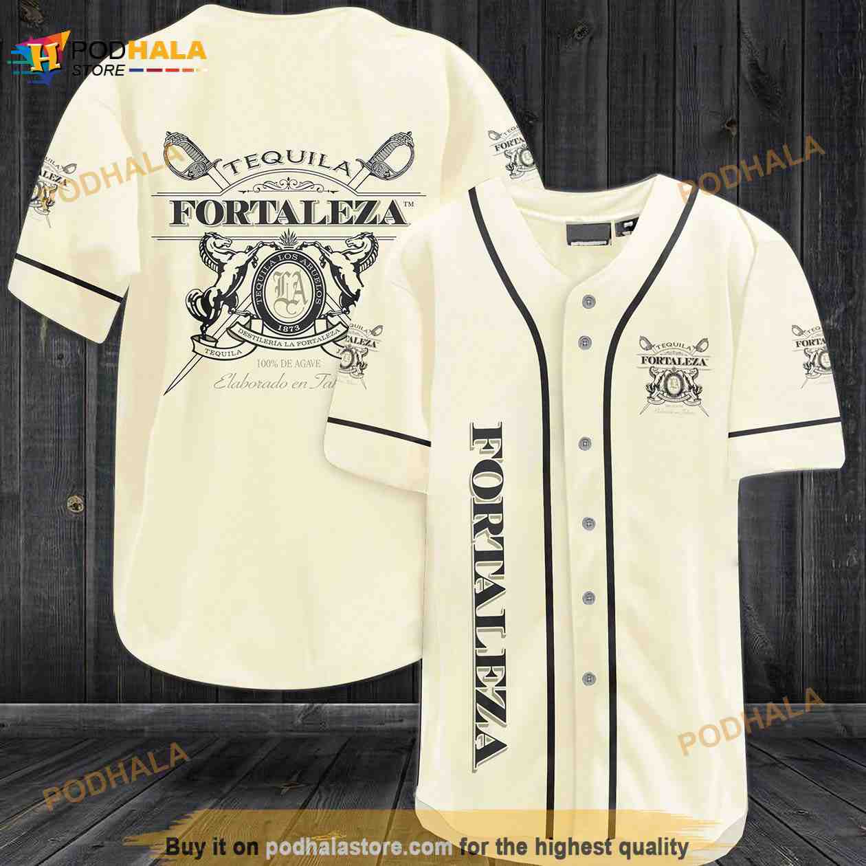Fortaleza Tequila 3D Baseball Jersey baseball jersey product view 1