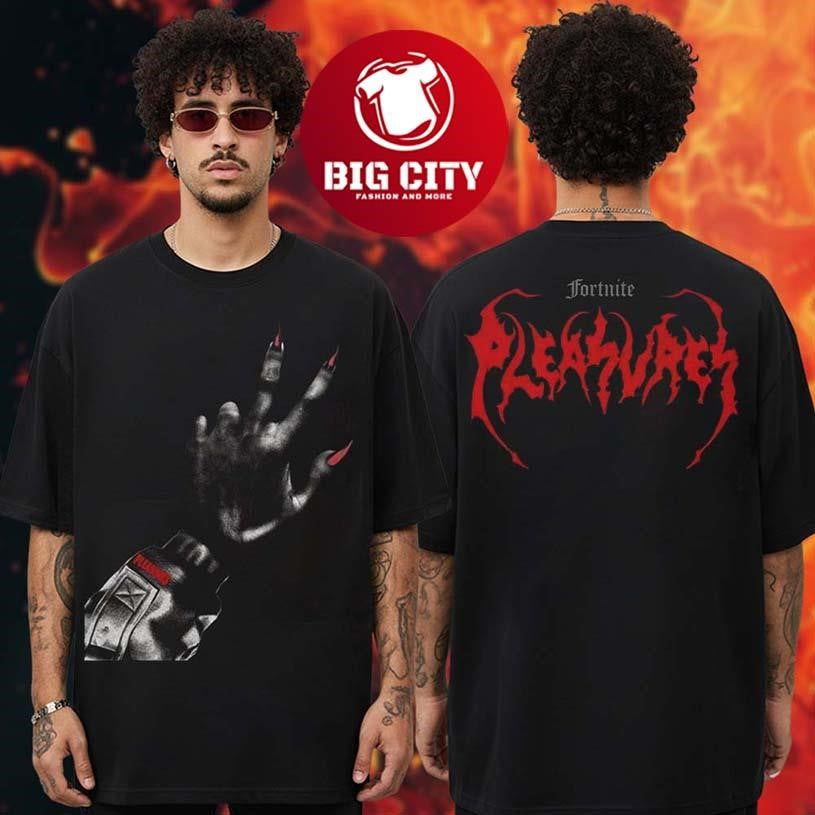 Fortnite x Pleasures Collection Blood Oath Graphic Two Sided Shirt Unisex T-shirt, Sweatshirt, Hoodie, Long Sleeve Tee - T-Shirt, Sweatshirt, Hoodie