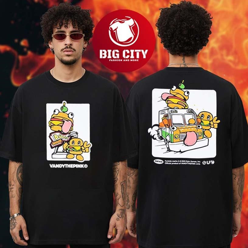 Fortnite x VANDYTHEPINK Collection Snack Truck Black Two Sided Shirt Unisex T-shirt, Sweatshirt, Hoodie, Long Sleeve Tee - T-Shirt, Sweatshirt, Hoodie