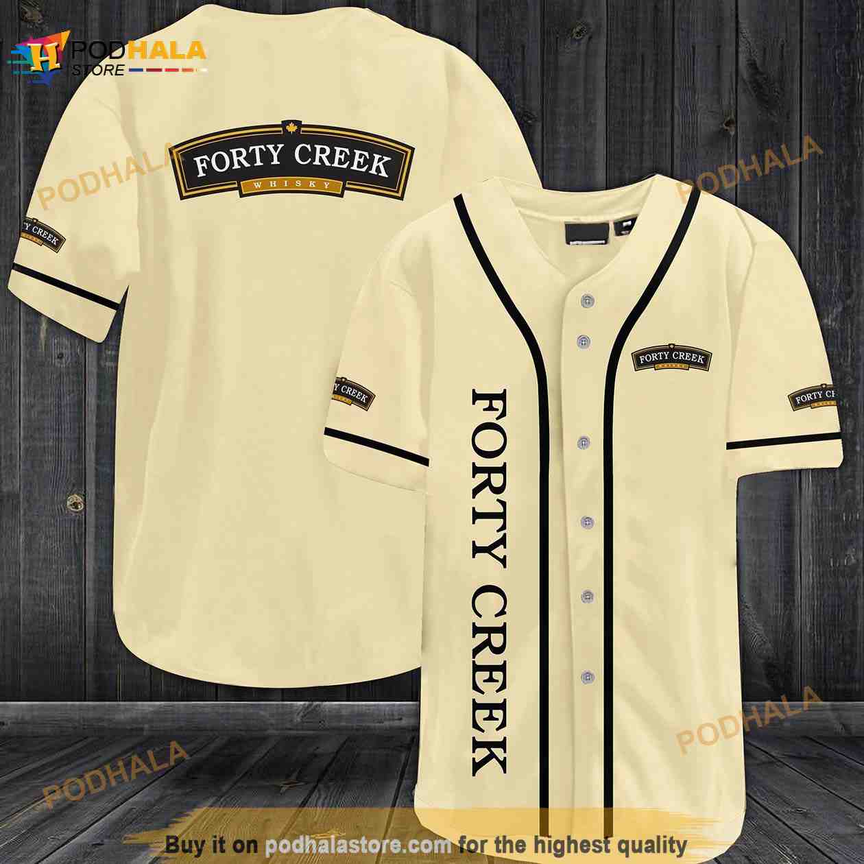 Forty Creek All Over Print Unisex 3D Baseball Jersey – Light Yellow Shirt baseball jersey product view 1