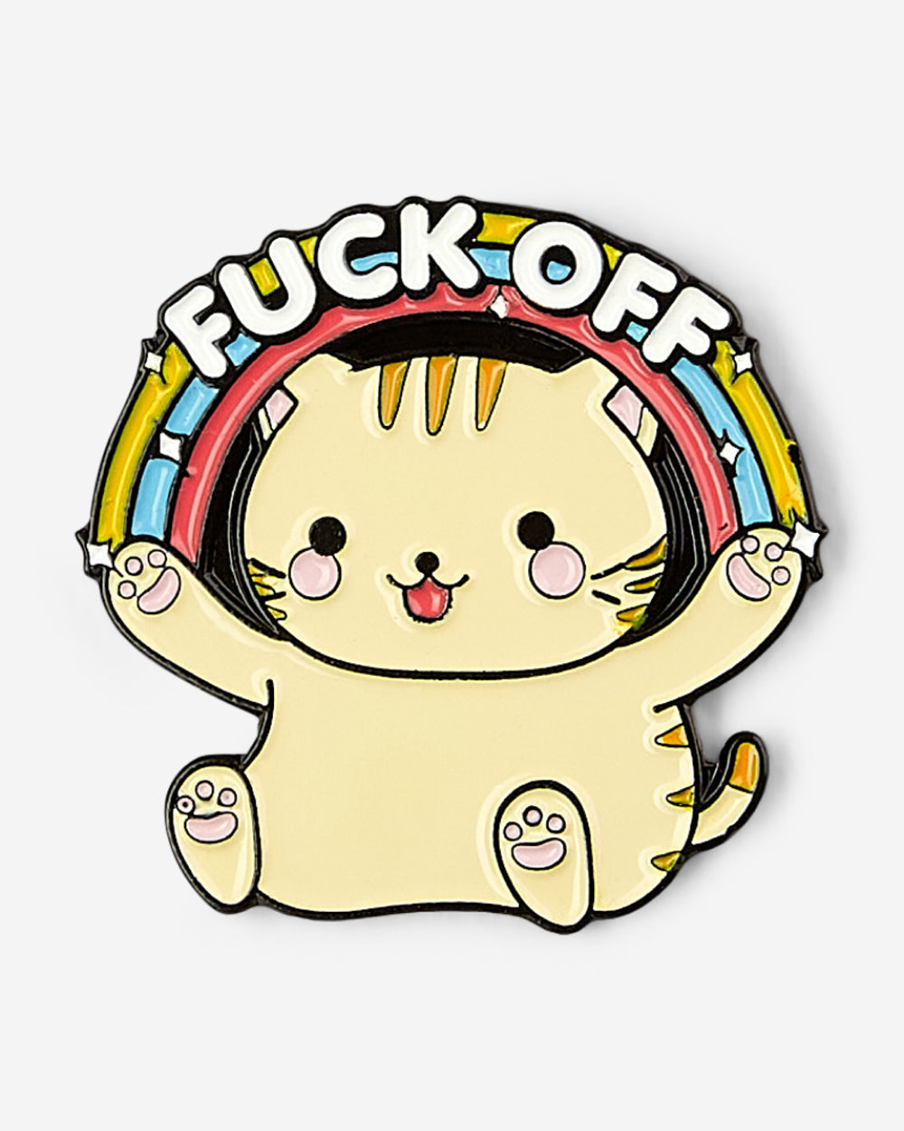 Fuck Off Cat Enamel Pin Unisex T-shirt, Sweatshirt, Hoodie, Long Sleeve Tee - T-Shirt, Sweatshirt, Hoodie