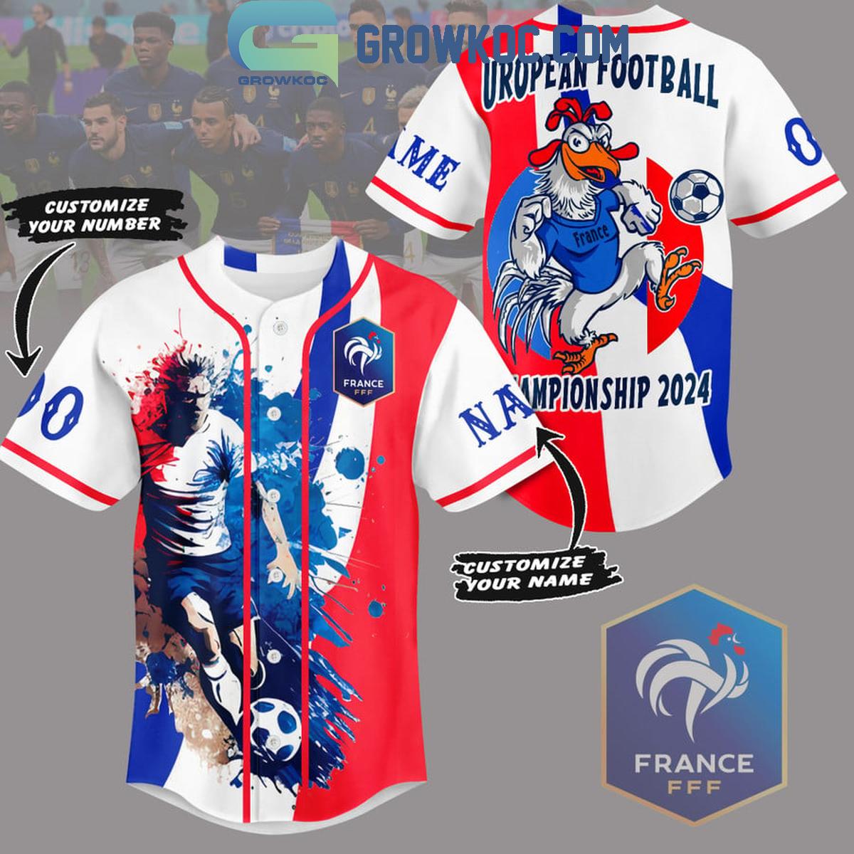 France Team European Football Championship UEFA EURO 2024 Personalized Baseball Jersey football jersey product view 1