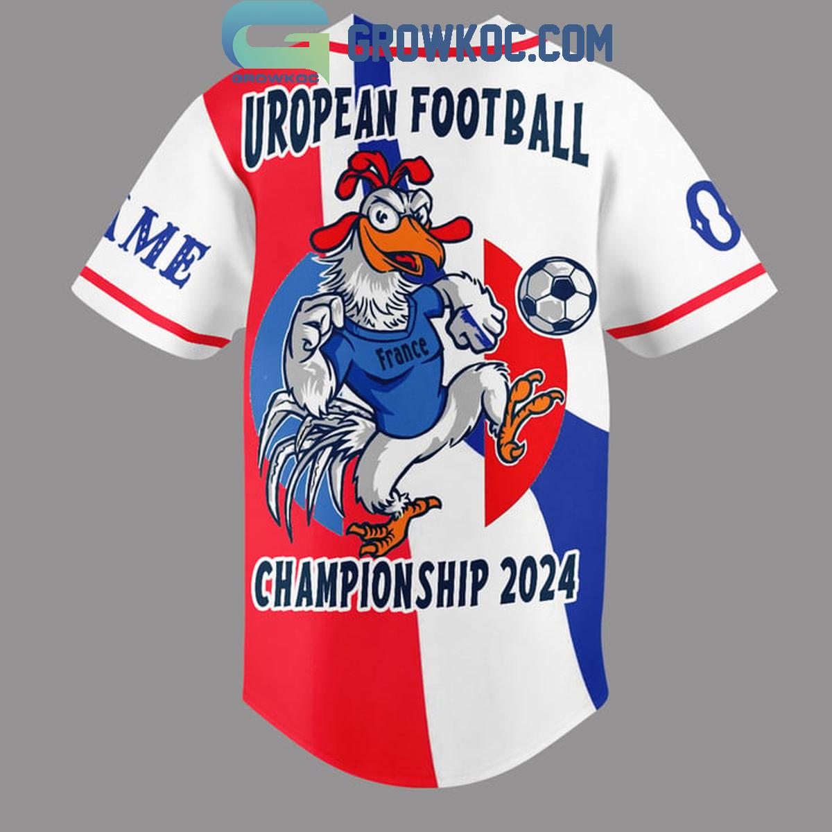 France Team European Football Championship UEFA EURO 2024 Personalized Baseball Jersey football jersey product view 3
