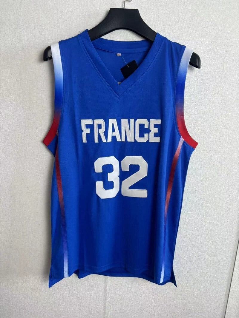 France #32 Victor Wembanyama 202432 # Blue Jersey Style 2 Basketball Jersey basketball jersey product view 1