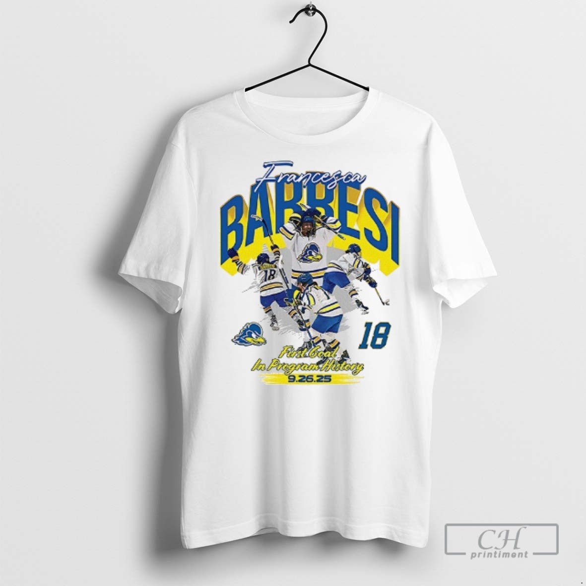Francesca Barresi First Goal In Program History 2025 T Shirts Unisex T-shirt, Sweatshirt, Hoodie, Long Sleeve Tee - T-Shirt, Sweatshirt, Hoodie