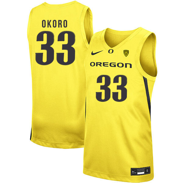 Francis Okoro 33 Yellow College Football Jersey football jersey product view 1