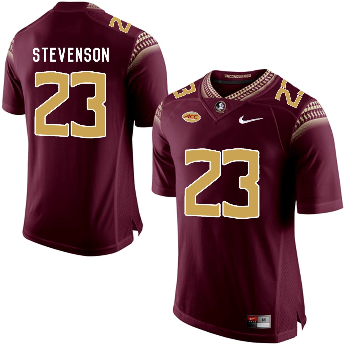 Freddie Stevenson 23 Burgundy College Football Jersey football jersey product view 1