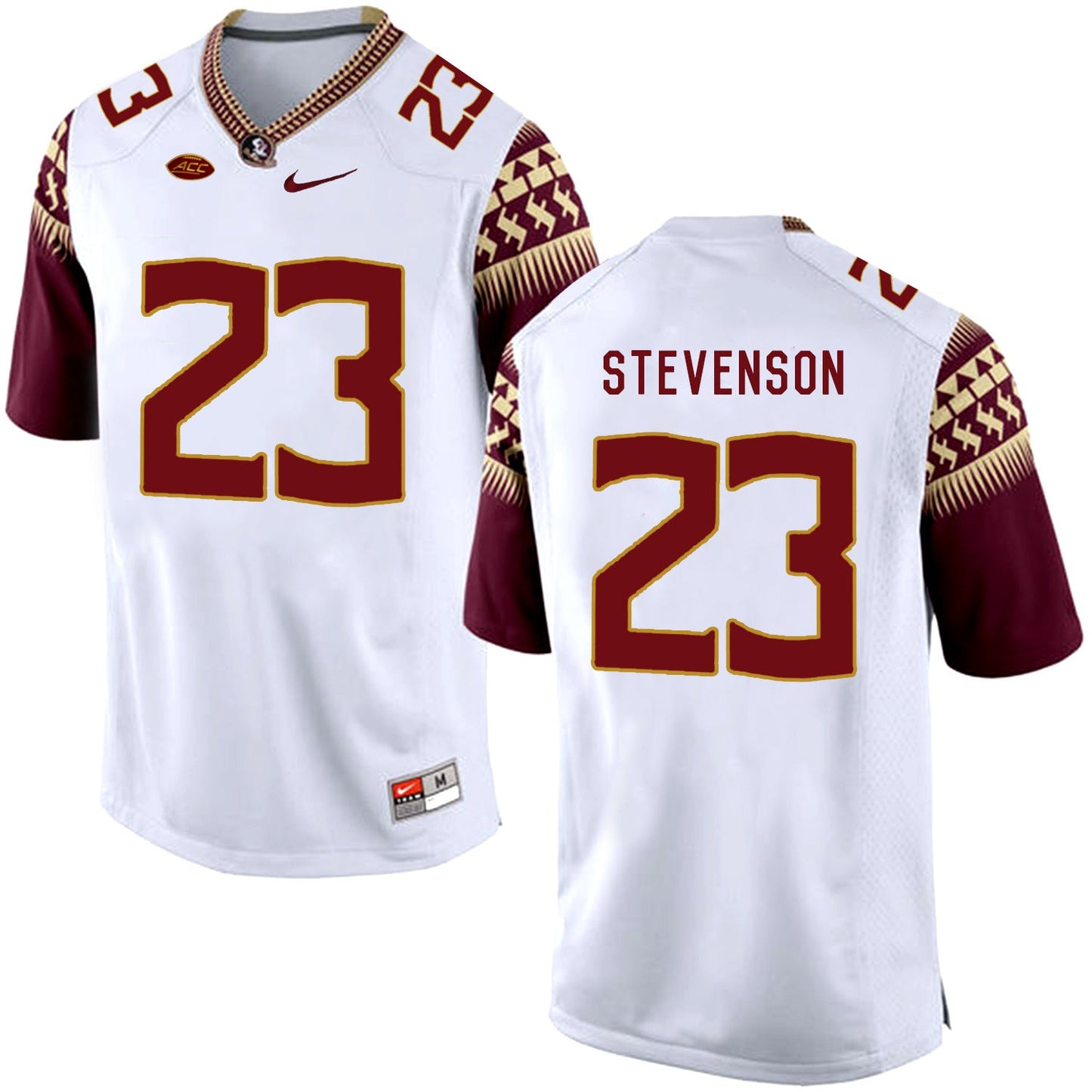 Freddie Stevenson 23 White College Football Jersey football jersey product view 1