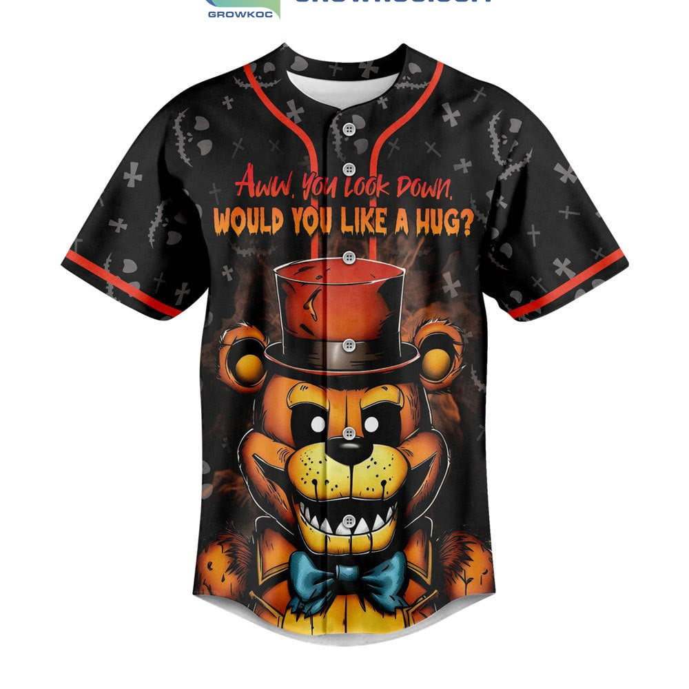 Freddy Fazbear Round And Round We Go Where We’re Going Nobody Know Baseball Jersey baseball jersey product view 2