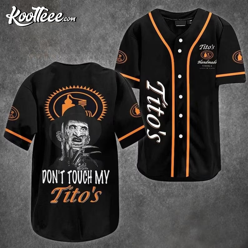 Freddy Krueger Dont Touch My Tito’s Baseball Jersey baseball jersey product view 1