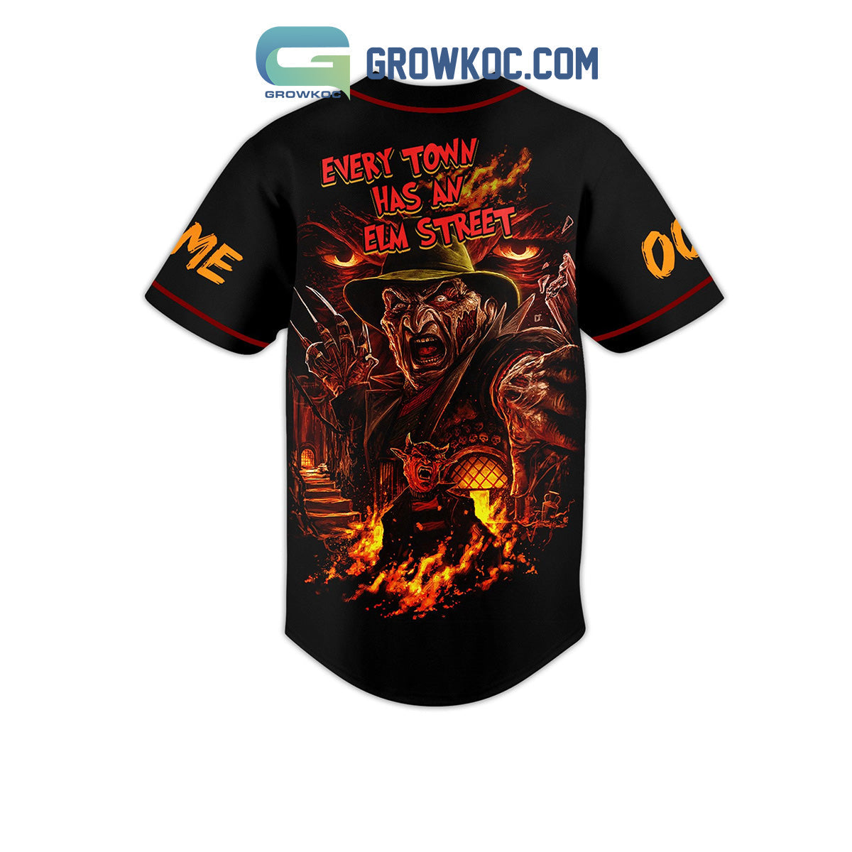 Freddy Krueger Every Town Has An Elm Street Personalized Baseball Jersey baseball jersey product view 1