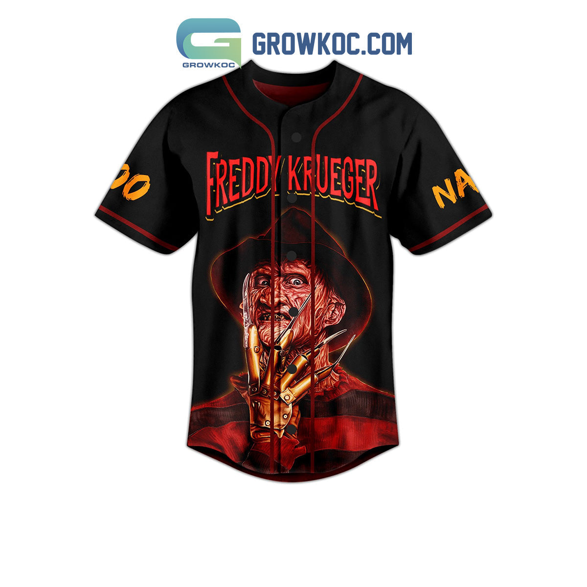 Freddy Krueger Every Town Has An Elm Street Personalized Baseball Jersey baseball jersey product view 2