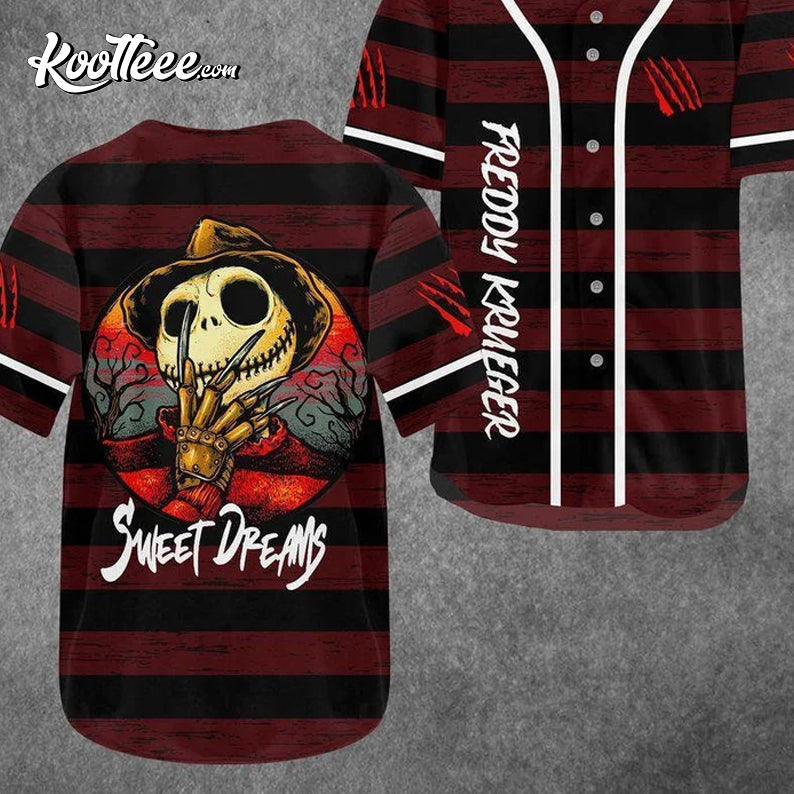 Freddy Krueger Horror Baseball Jersey baseball jersey product view 1