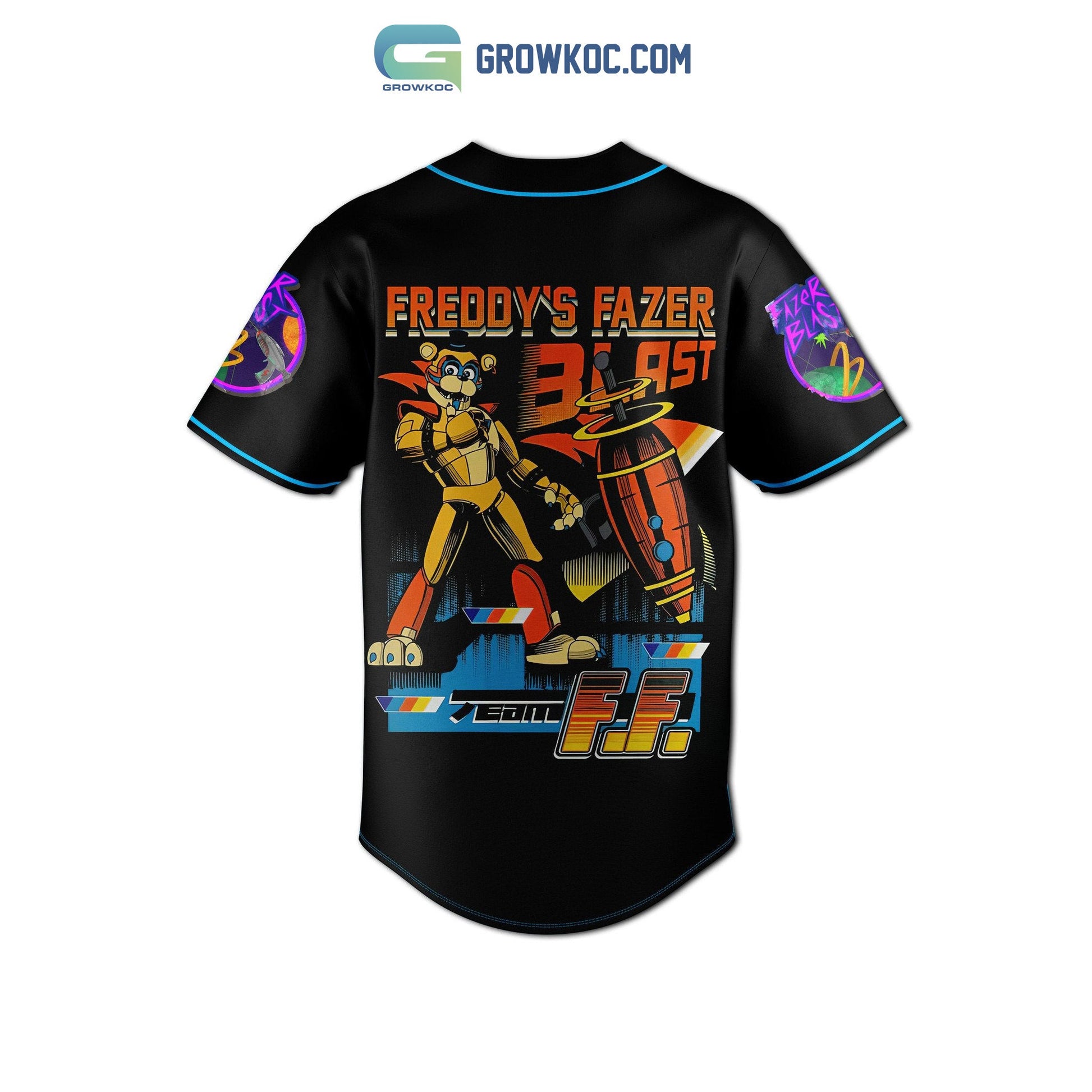 Freddy’s Fazer Blast Personalized Baseball Jersey baseball jersey product view 3