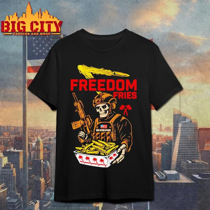 Freedom Fries Soldier Skull shirt Unisex T-shirt, Sweatshirt, Hoodie, Long Sleeve Tee - T-Shirt, Sweatshirt, Hoodie