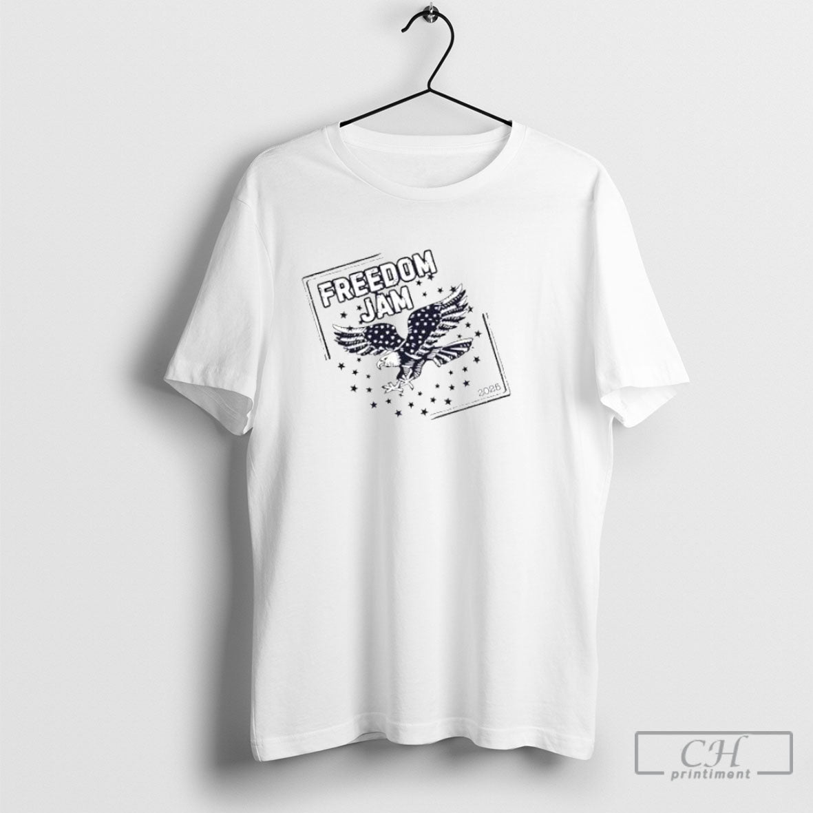 Freedom Jam 2026 American Eagle Flag Posters White Shirt Unisex T-shirt, Sweatshirt, Hoodie, Long Sleeve Tee - T-Shirt, Sweatshirt, Hoodie