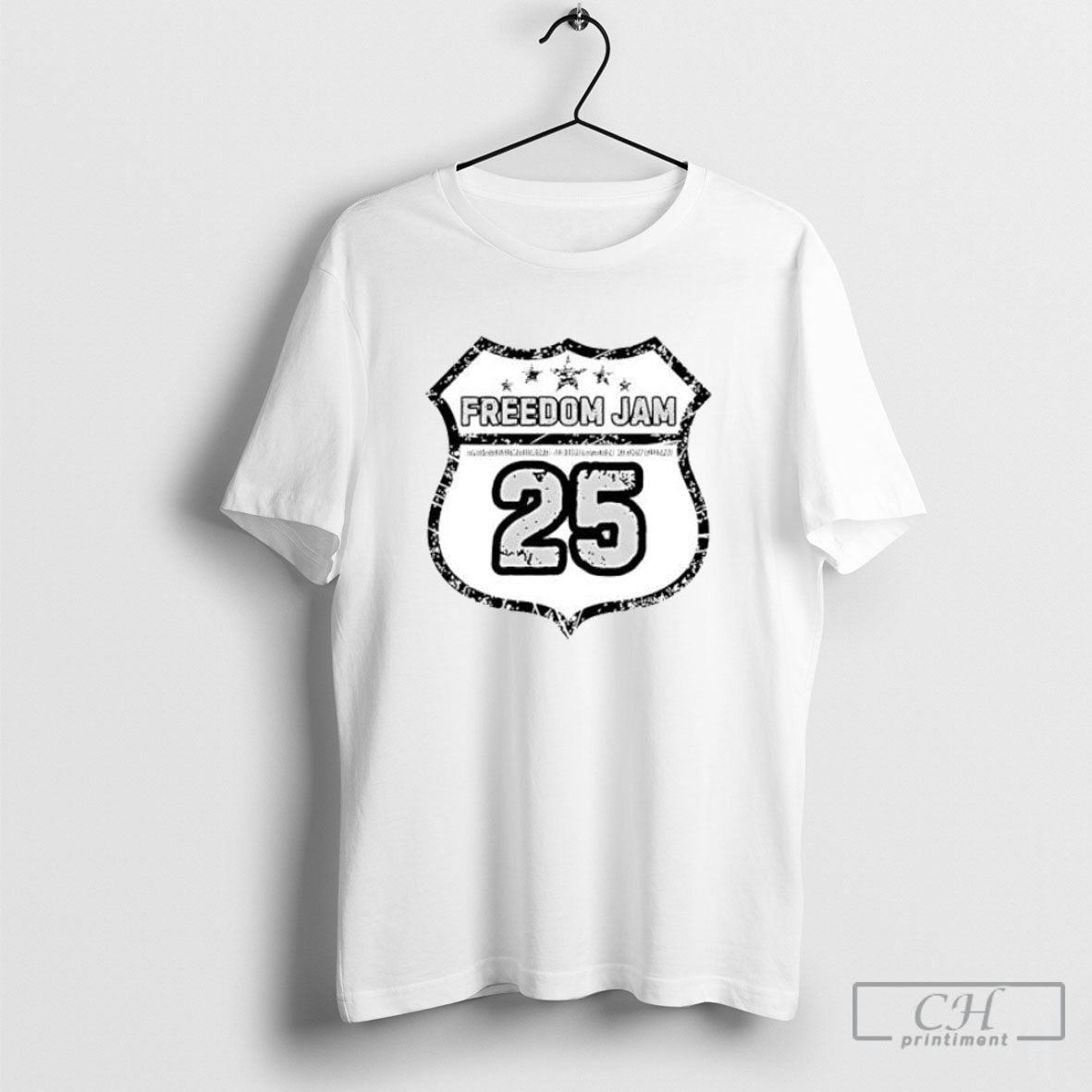 Freedom Jam 25 Distressed Shield Posters White Shirt Unisex T-shirt, Sweatshirt, Hoodie, Long Sleeve Tee - T-Shirt, Sweatshirt, Hoodie