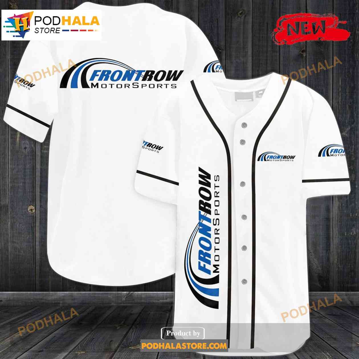 Front Row Motorsports Baseball Jersey baseball jersey product view 1