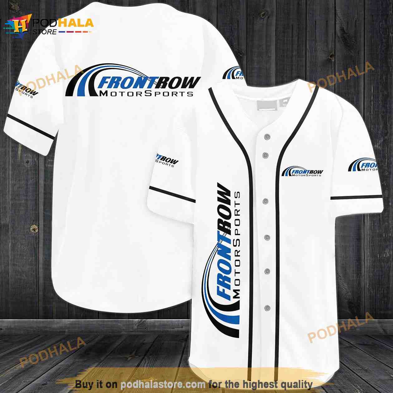 Front Row Motorsports Car Team 3D Baseball Jersey baseball jersey product view 1