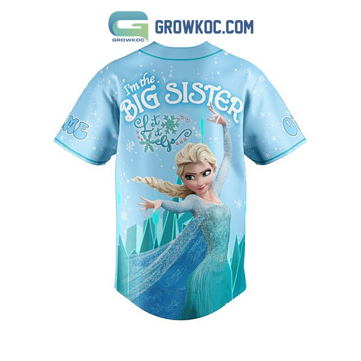 Frozen Elsa I’m The Big Sister Let It Go Custom Name Personalization Christmas Baseball Jersey baseball jersey product view 2