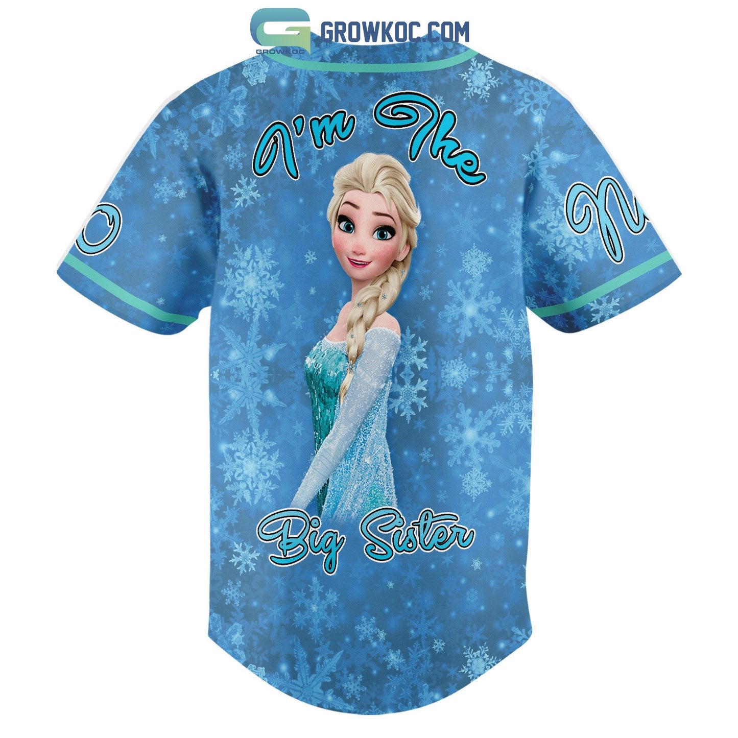 Frozen Elsa I’m The Big Sister Personalized Baseball Jersey baseball jersey product view 3