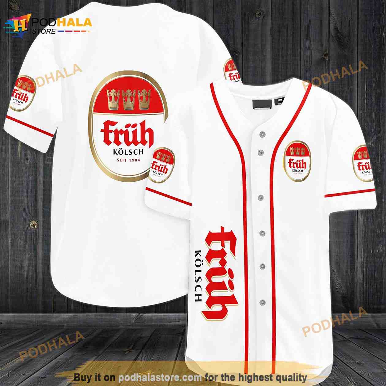 Fruh Kolsch 3D Baseball Jersey baseball jersey product view 1