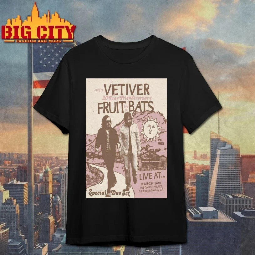 Fruit Bats And Vetiver Mar 14 2026 The Dance Palace in Point Reyes CA Poster shirt Unisex T-shirt, Sweatshirt, Hoodie, Long Sleeve Tee - T-Shirt, Sweatshirt, Hoodie