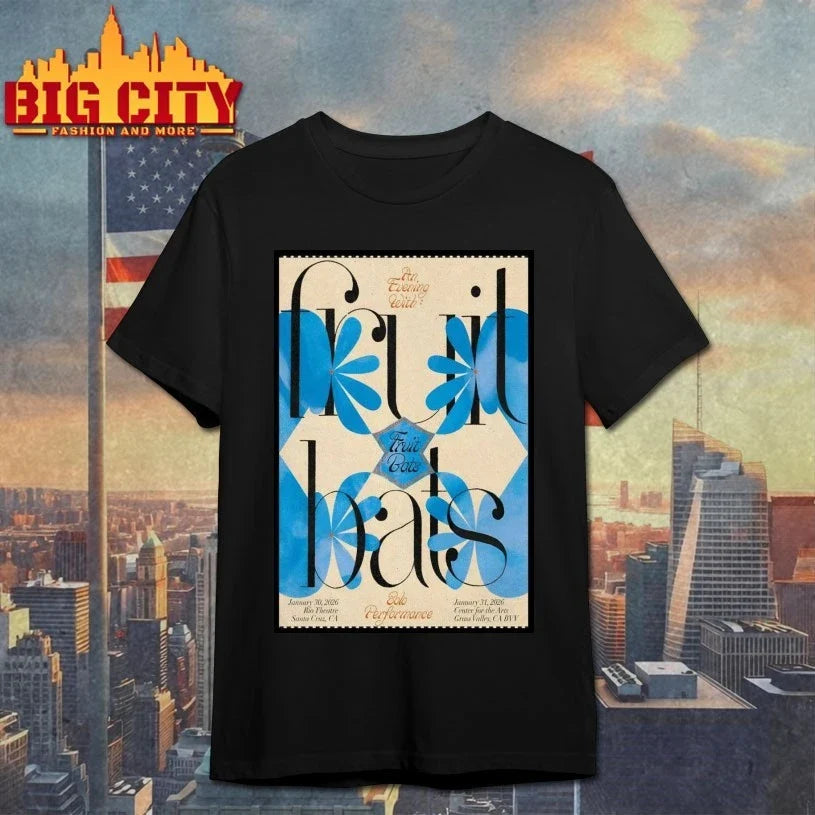 Fruit Bats California January 2026 Tour Poster shirt Unisex T-shirt, Sweatshirt, Hoodie, Long Sleeve Tee - T-Shirt, Sweatshirt, Hoodie