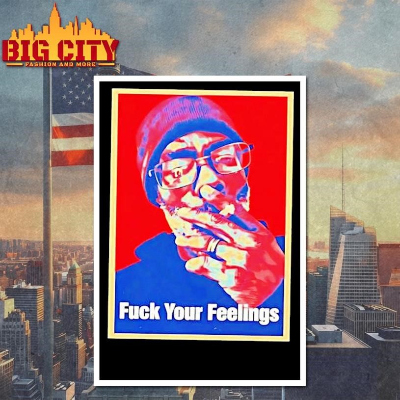 Fuck Your Feelings Black Man Smoking Beanie Glasses - Adult & Kids T-Shirts, Sweatshirts & Hoodies apparel design preview 4
