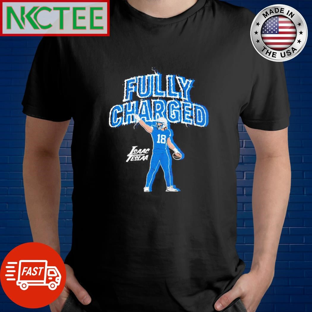 Fully Charged Isaac TeSlaa high hand Detroit Lions shirt Unisex T-shirt, Sweatshirt, Hoodie, Long Sleeve Tee - T-Shirt, Sweatshirt, Hoodie