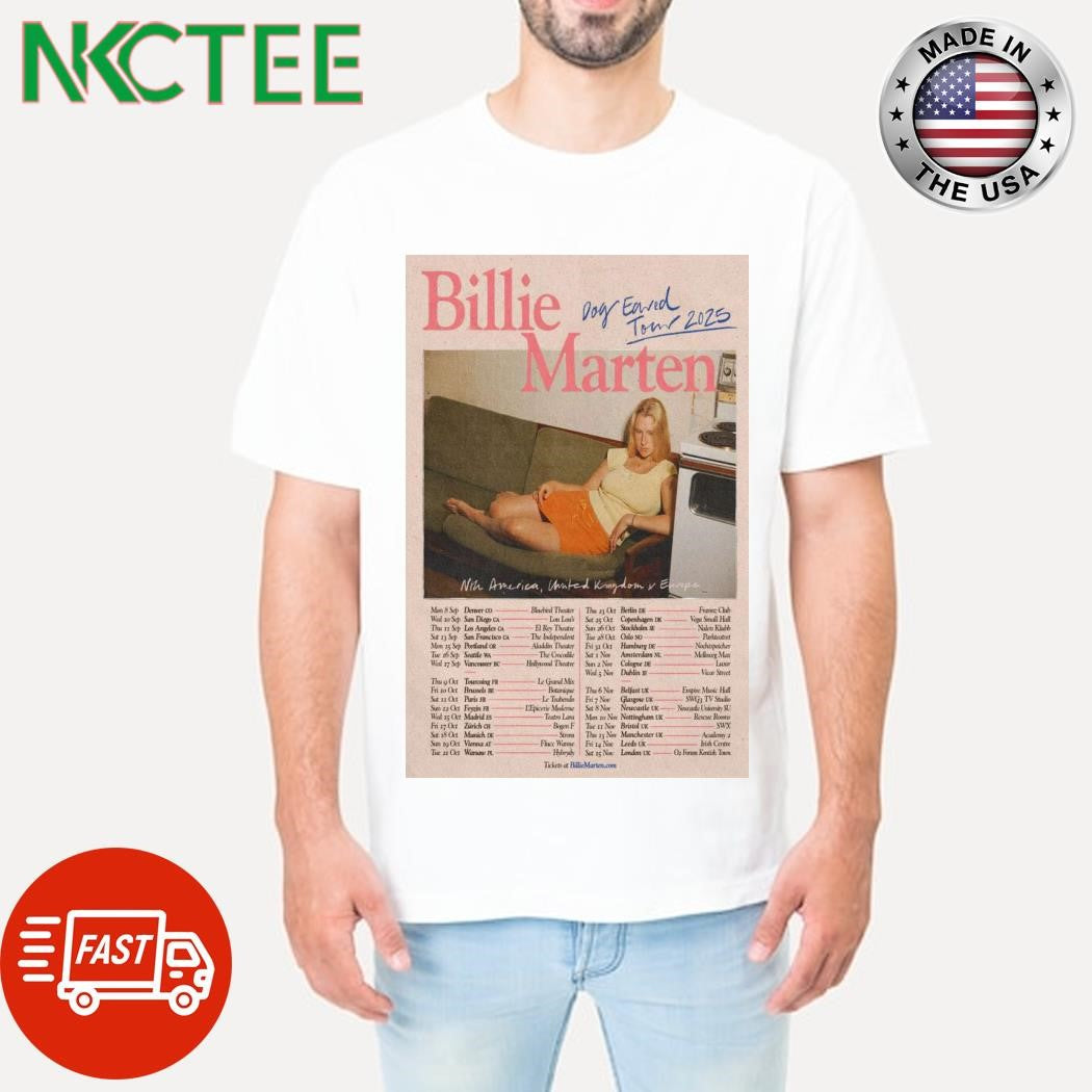 Funny Billie Marten North America, Uk And Eu Tour 2025 Poster Shirt Unisex T-shirt, Sweatshirt, Hoodie, Long Sleeve Tee - T-Shirt, Sweatshirt, Hoodie
