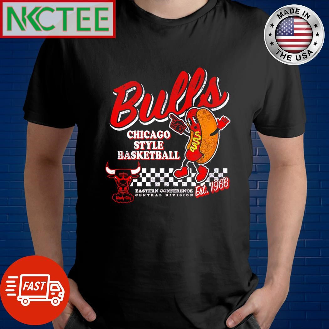 Funny Bulls Chicago style basketball est. 1966 eastern conference central divion hot dog shirt - T-Shirt, Sweatshirt, Hoodie