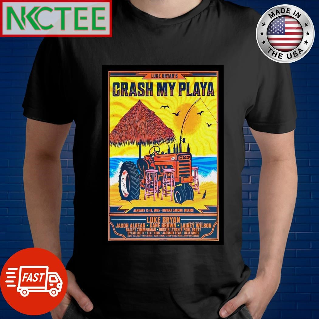 Funny Crash My Playa Jan 15-18 2025 Moon Palace Riviera Cancun Mexico Poster Shirt Unisex T-shirt, Sweatshirt, Hoodie, Long Sleeve Tee - T-Shirt, Sweatshirt, Hoodie