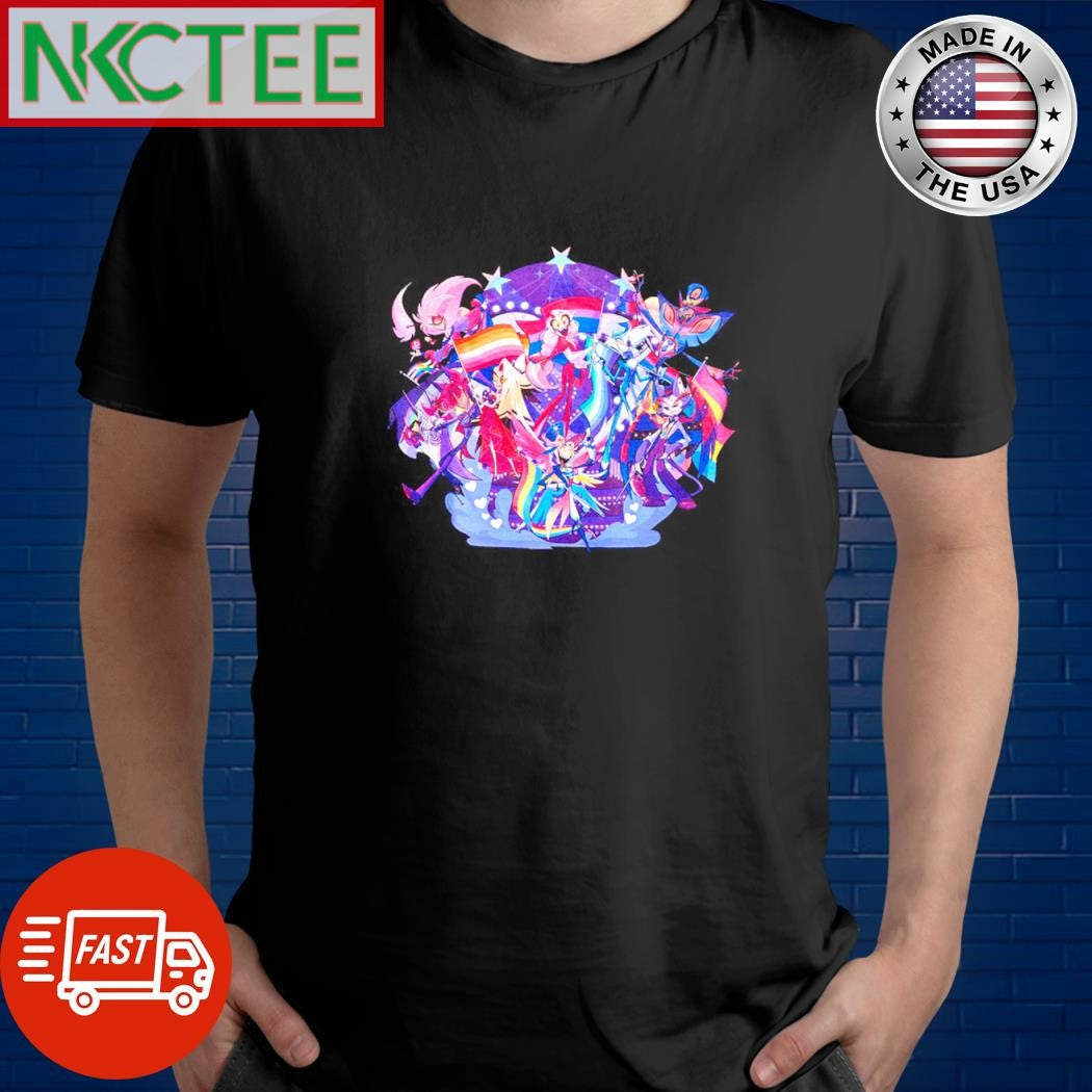 Funny Hazbin Hotel Pride 2025 Cast shirt Unisex T-shirt, Sweatshirt, Hoodie, Long Sleeve Tee - T-Shirt, Sweatshirt, Hoodie