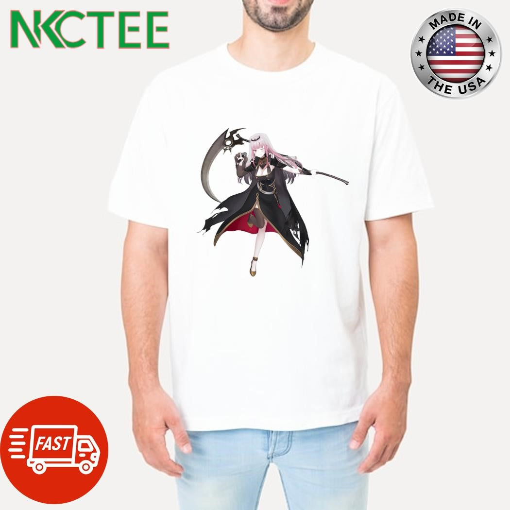 Funny Mori Calliope and scythe of death and micro shirt Unisex T-shirt, Sweatshirt, Hoodie, Long Sleeve Tee - T-Shirt, Sweatshirt, Hoodie