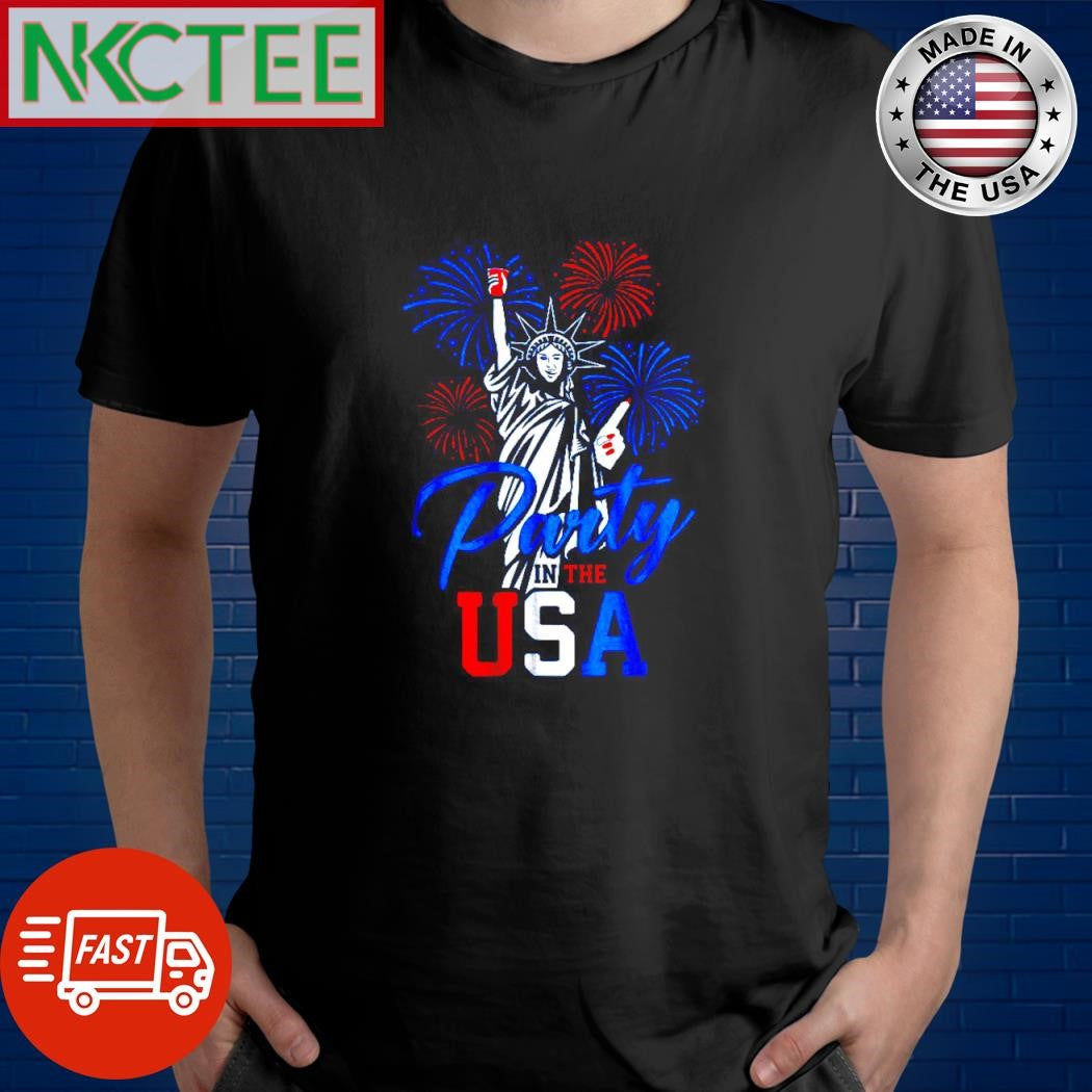 Funny Party in the USA firework Statue of Liberty shirt Unisex T-shirt, Sweatshirt, Hoodie, Long Sleeve Tee - T-Shirt, Sweatshirt, Hoodie