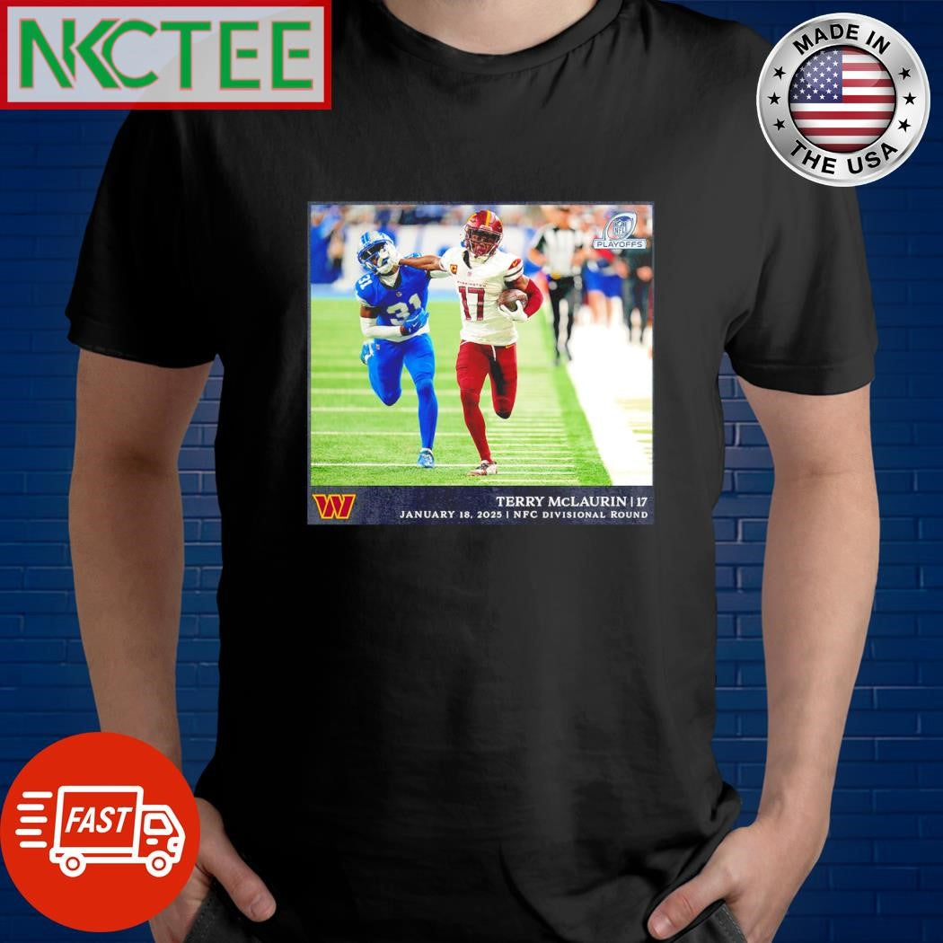 Funny Terry McLaurin 17 Washington Commanders January 18 2025 NFC Divisional Round photo shirt - T-Shirt, Sweatshirt, Hoodie