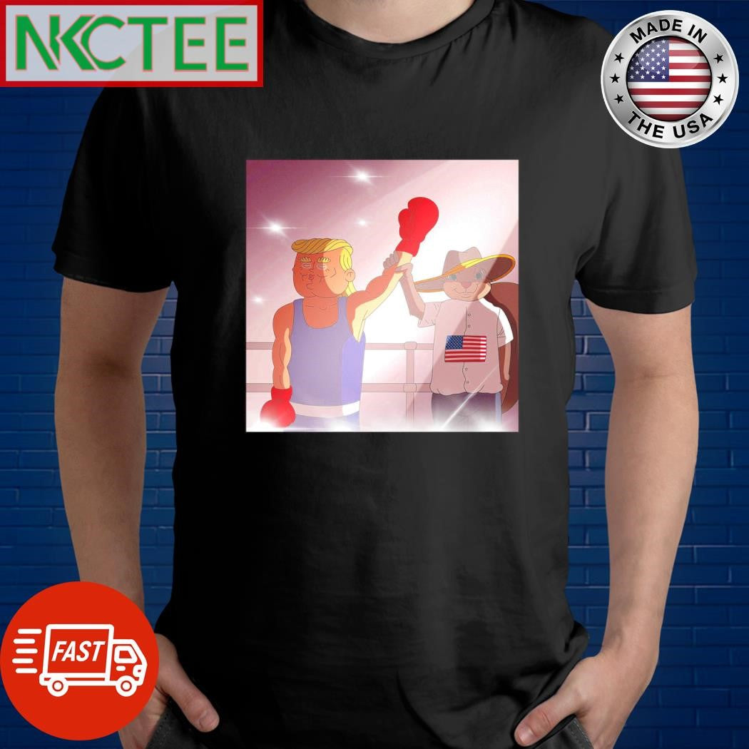 Funny Trump win boxing $PNUT paint shirt Unisex T-shirt, Sweatshirt, Hoodie, Long Sleeve Tee - T-Shirt, Sweatshirt, Hoodie