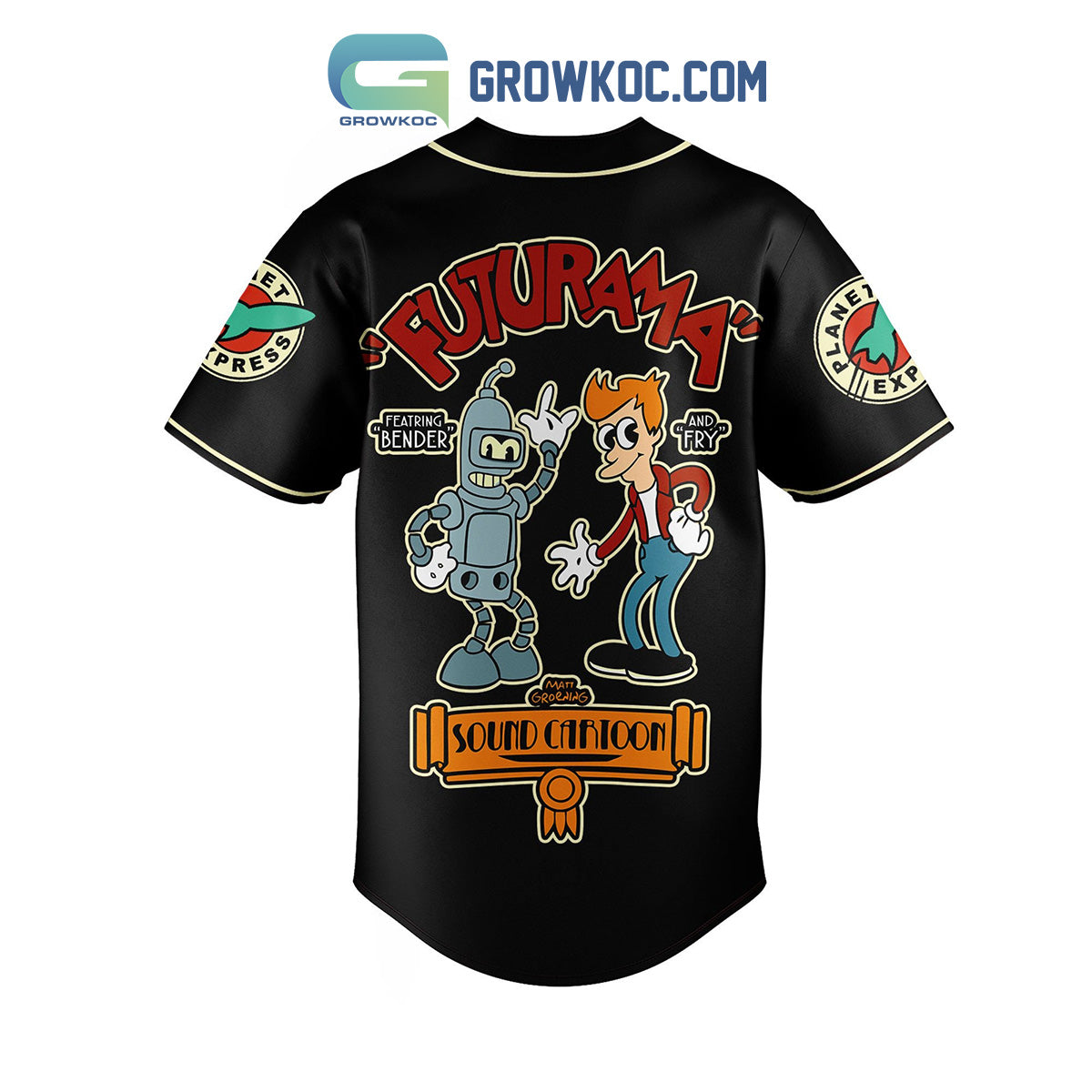 Futurama Bender And Fry Personalized Baseball Jersey Black baseball jersey product view 3