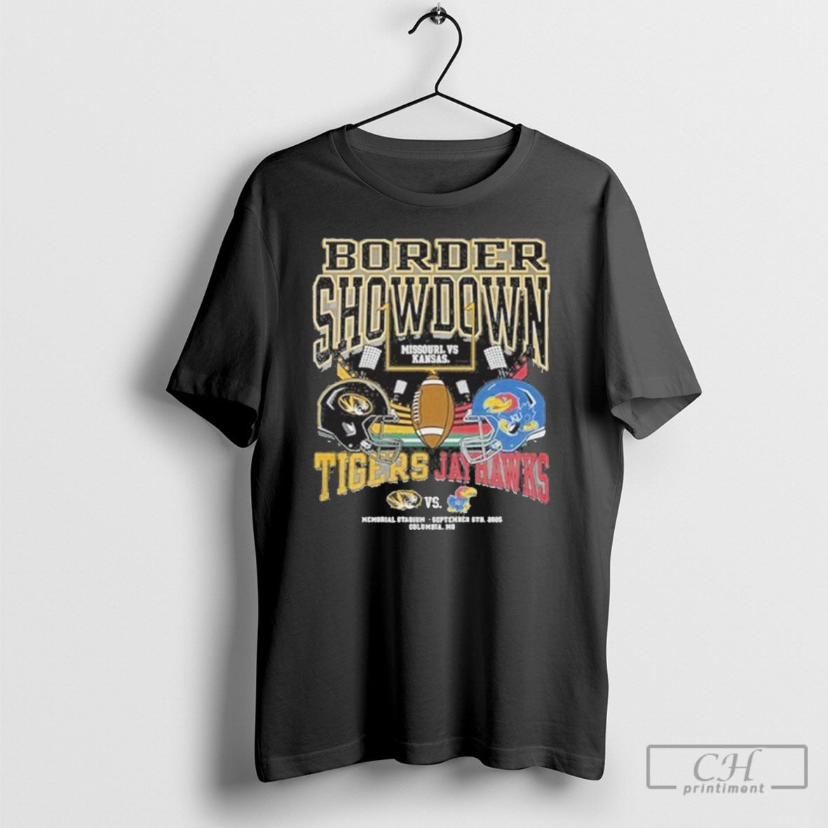 Gameday Border Showdown 2025 Kansas Vs Mizzou Matchup T T Shirt Unisex T-shirt, Sweatshirt, Hoodie, Long Sleeve Tee - T-Shirt, Sweatshirt, Hoodie