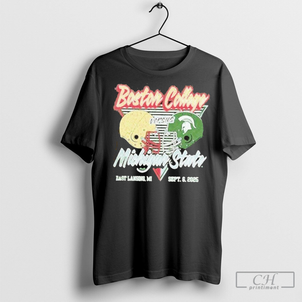 Gameday Showdown 2025 Michigan State Vs Boston College Matchup T T Shirt Unisex T-shirt, Sweatshirt, Hoodie, Long Sleeve Tee - T-Shirt, Sweatshirt, Hoodie
