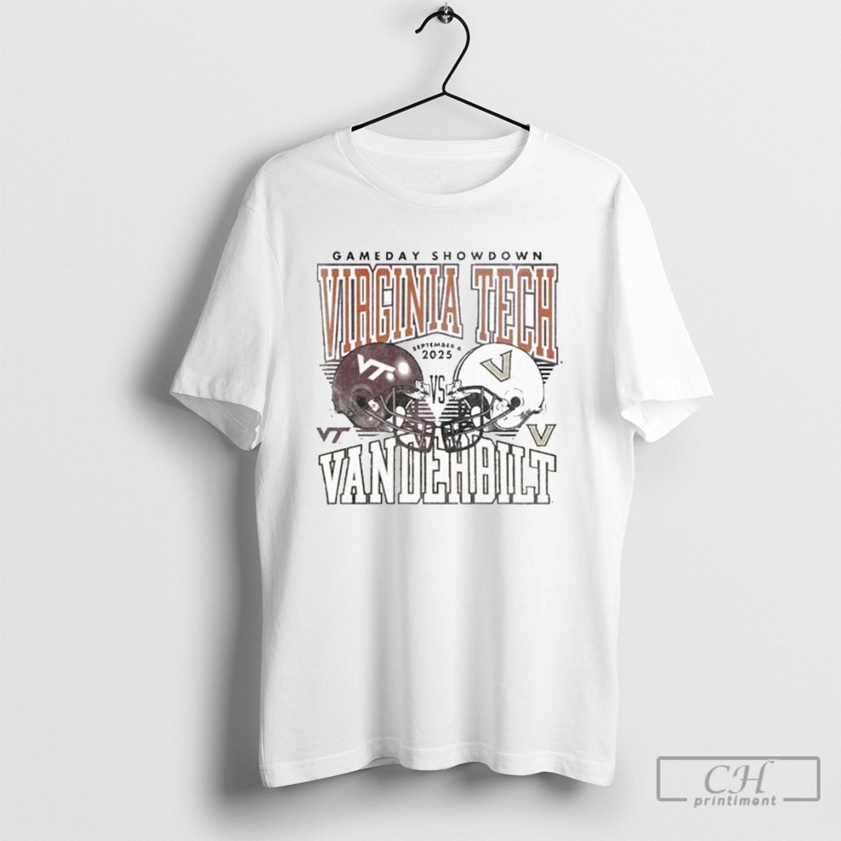 Gameday Showdown 2025 Virginia Tech Vs Vanderbilt Matchup T T Shirt Unisex T-shirt, Sweatshirt, Hoodie, Long Sleeve Tee - T-Shirt, Sweatshirt, Hoodie