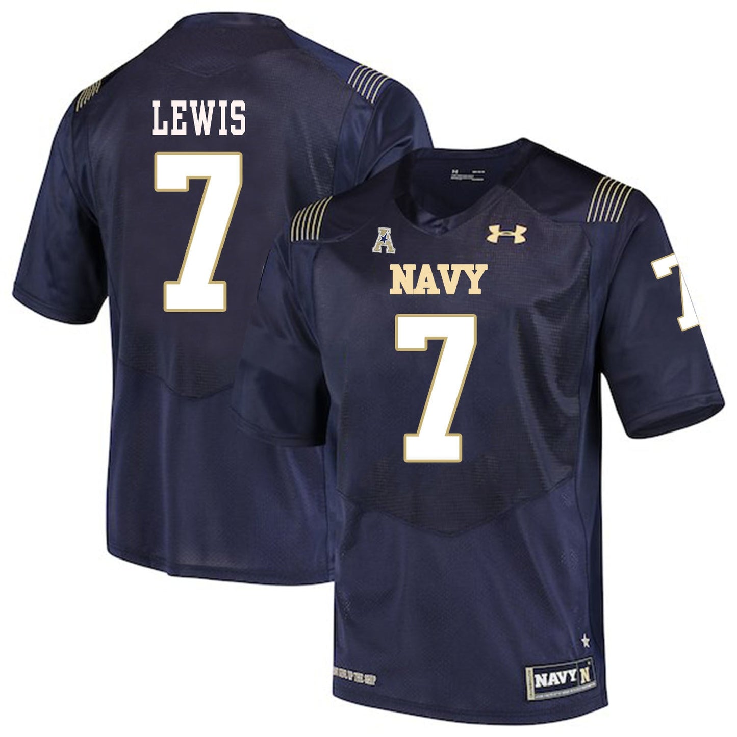 Garret Lewis 7 Navy College Football Jersey football jersey product view 1