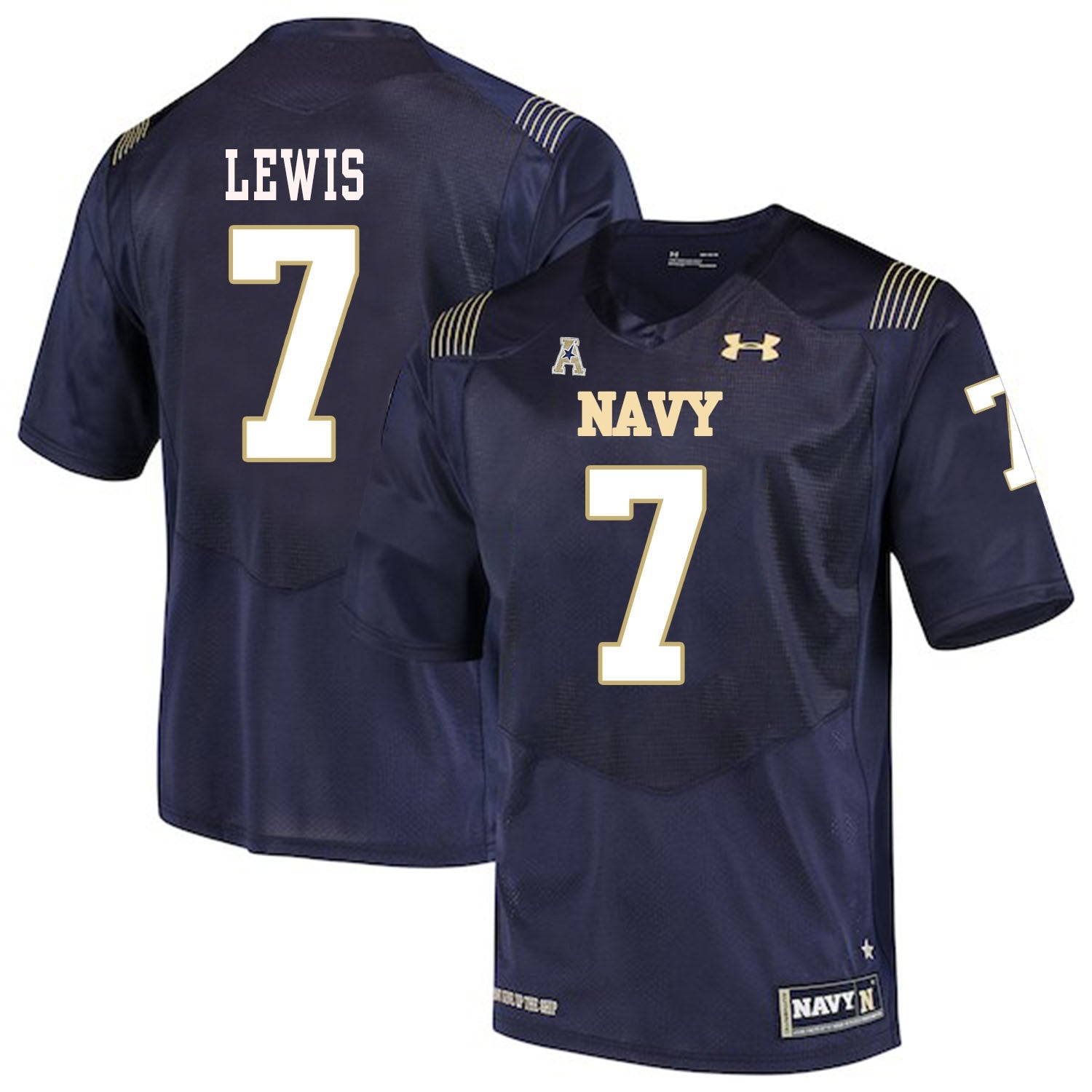 Garret Lewis 7 Navy College Football Jersey football jersey product view 1