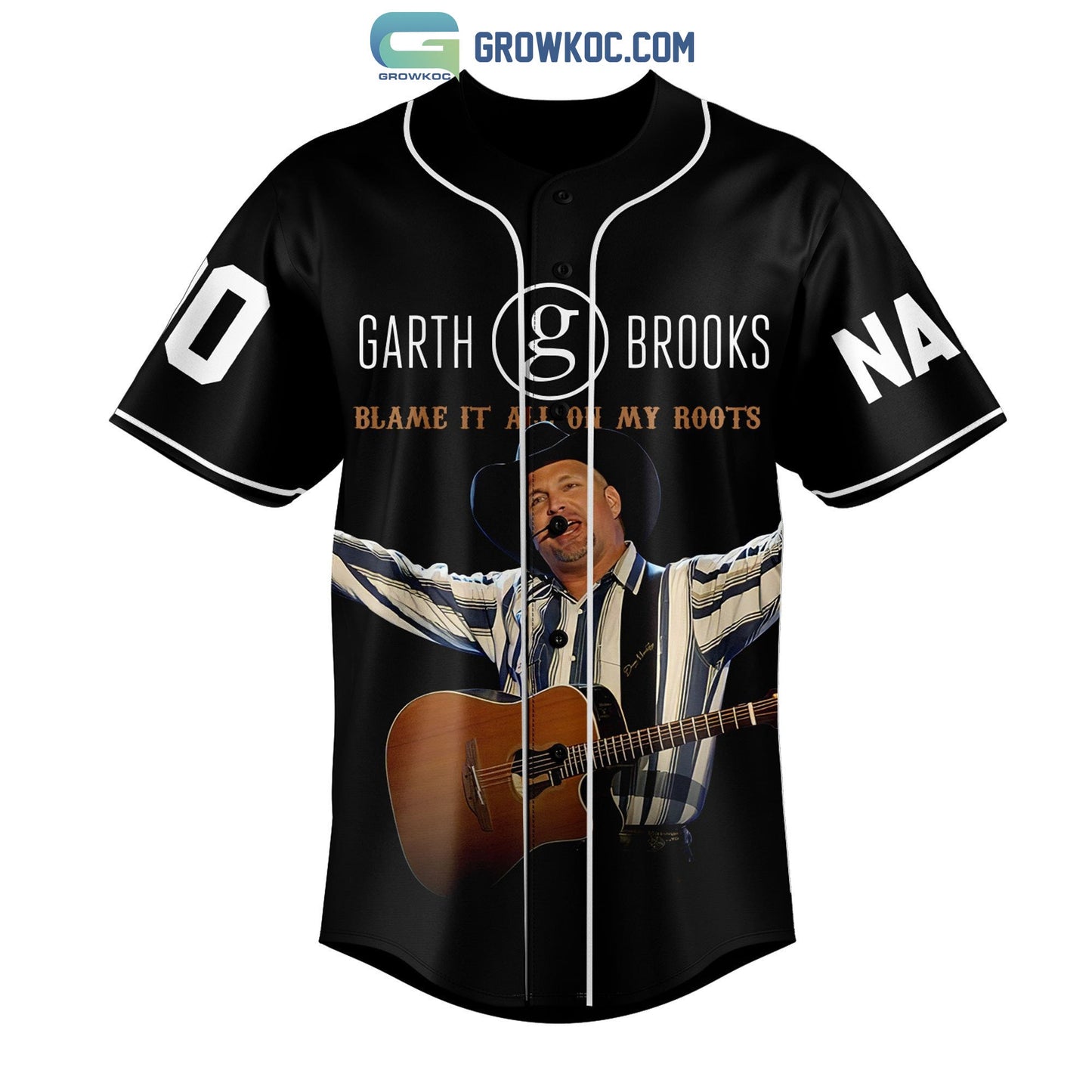 Garth Brooks Blame It All On My Roots Personalized Baseball Jersey baseball jersey product view 1