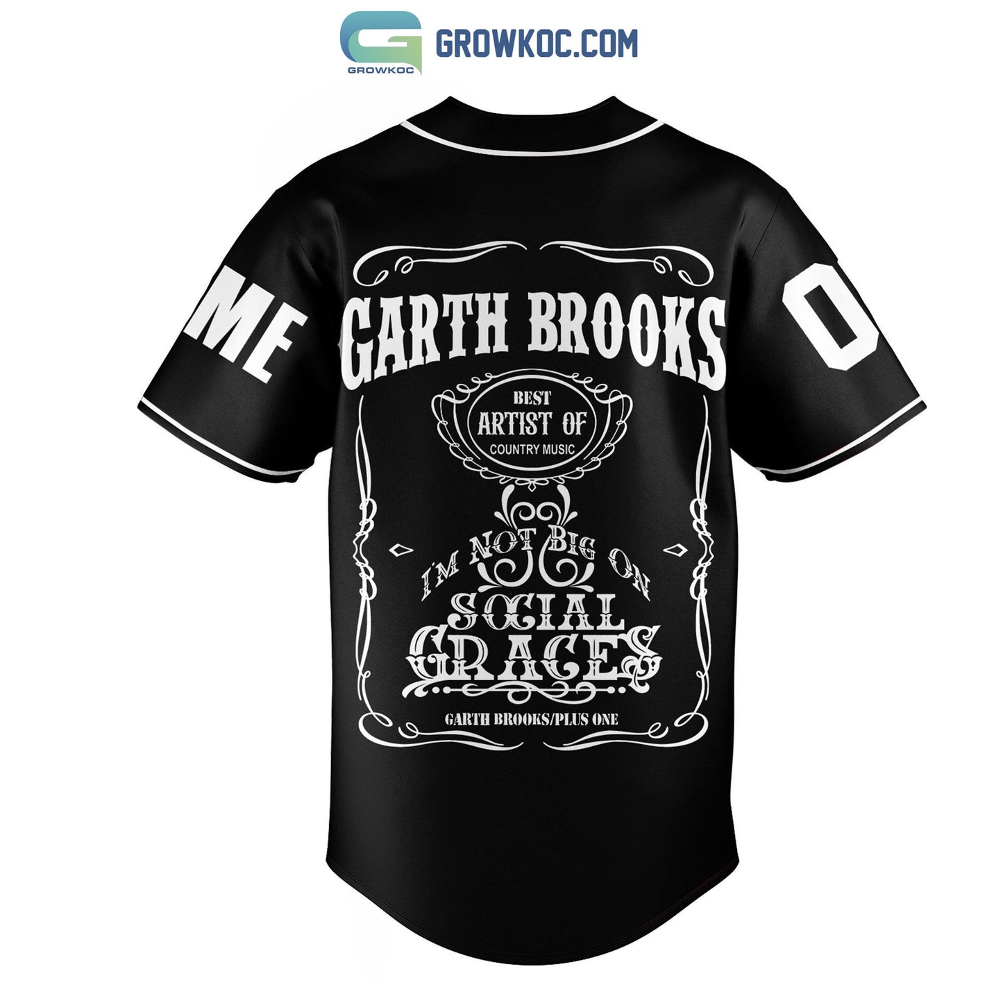 Garth Brooks Blame It All On My Roots Personalized Baseball Jersey baseball jersey product view 3