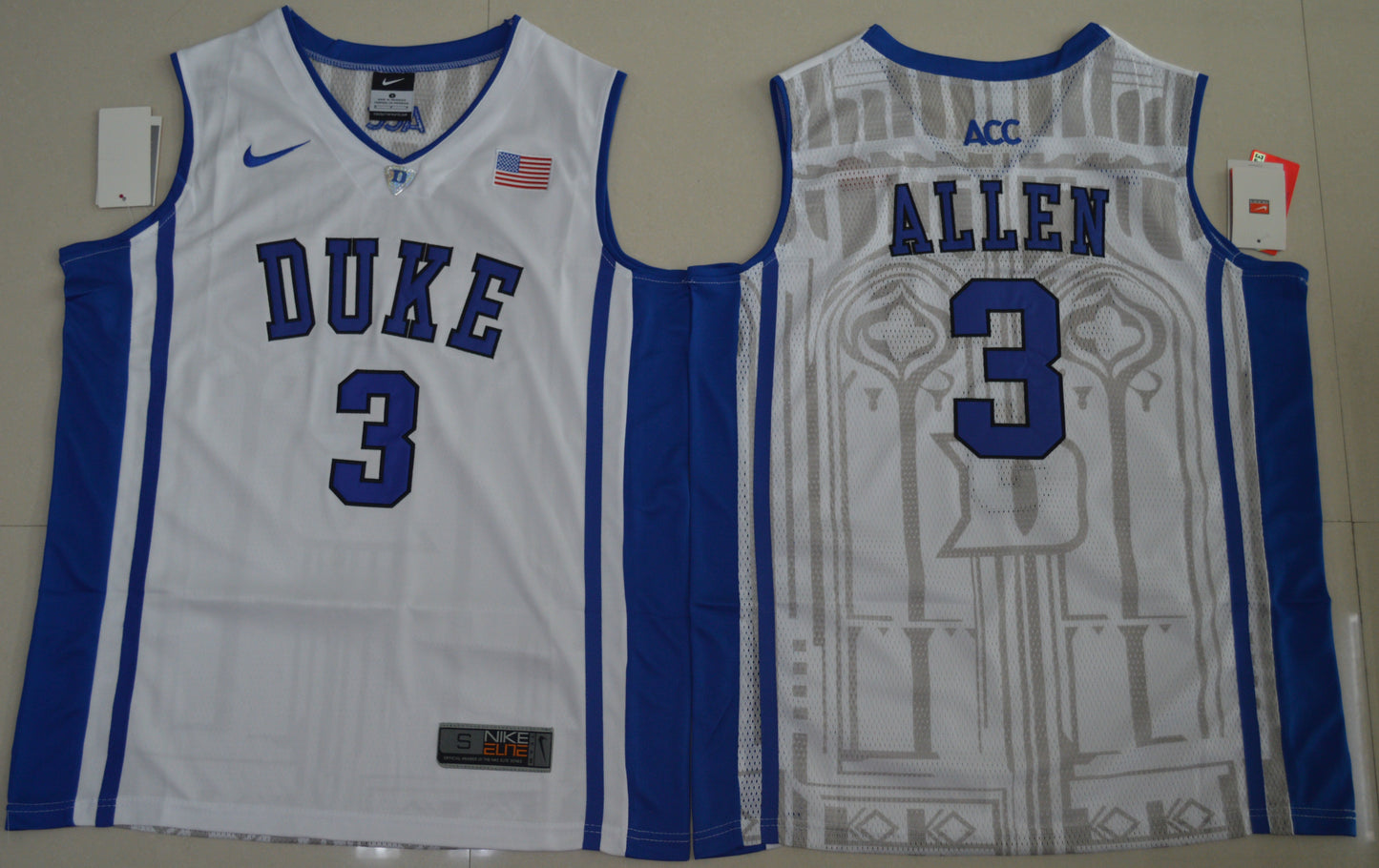 Garyson Allen 3 Elite V Collar White College Football Jersey football jersey product view 1