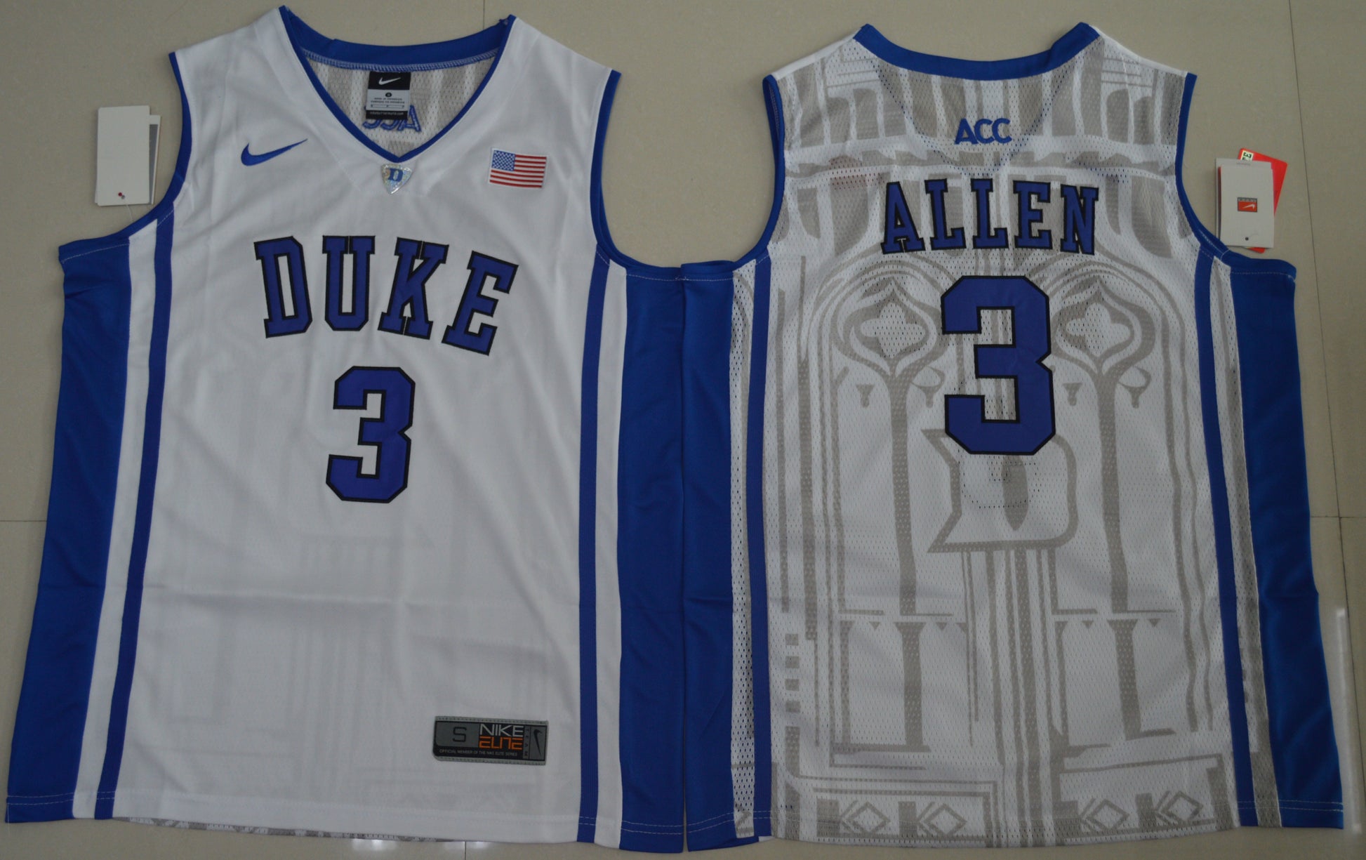 Garyson Allen 3 Elite V Collar White College Football Jersey football jersey product view 1