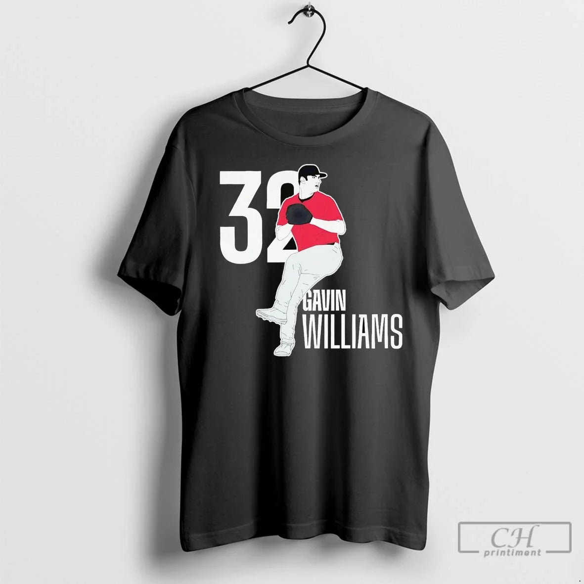 Gavin Williams 32 Pitching Cleveland Guardians T Shirts Unisex T-shirt, Sweatshirt, Hoodie, Long Sleeve Tee - T-Shirt, Sweatshirt, Hoodie
